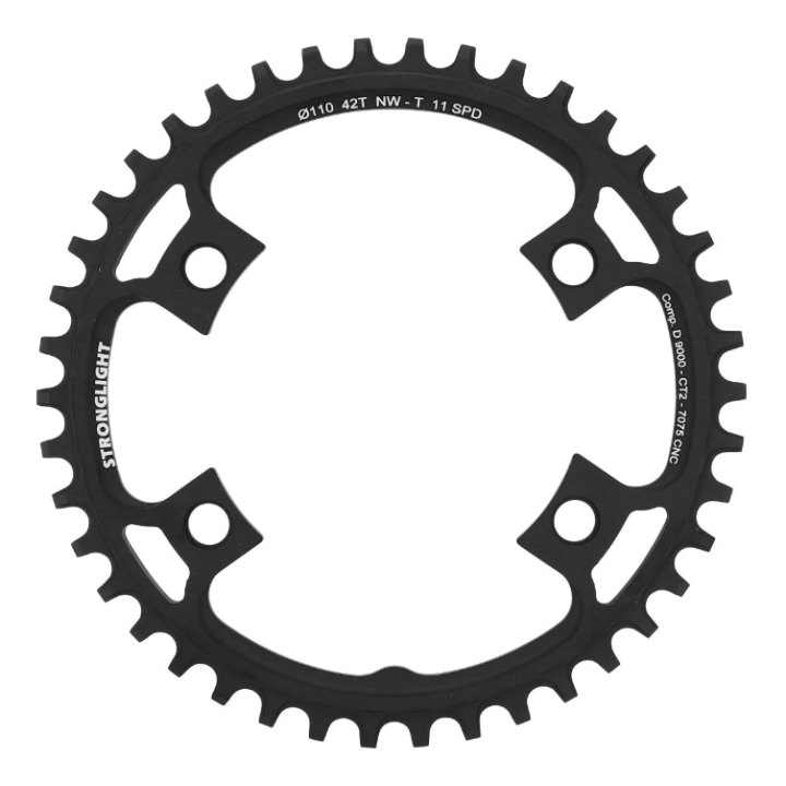 Plateau Gravel 4 branches Ø 110 Pour Shimano Ultegra 6800 Stronglight Ct2 42 dents Mono Noir Compatible Dura-Ace 9000 - 105 5800 11V. Narrow Wide