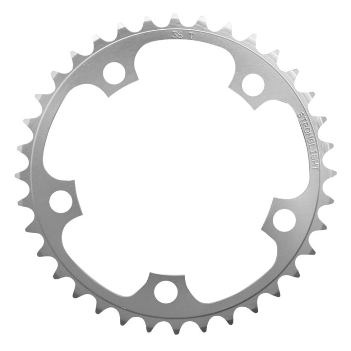 Plateau Route 5 branches Ø 110 Stronglight Dural 36 dents Intérieur Argent Type Shimano 10-9V.