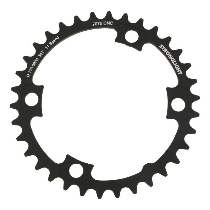 Plateau Route 4 branches Ø 110 Pour Shimano 105 5800 Stronglight 34 dents Intérieur Noir Compatible Ultegra 6800 - Dura-Ace 9000 11V.