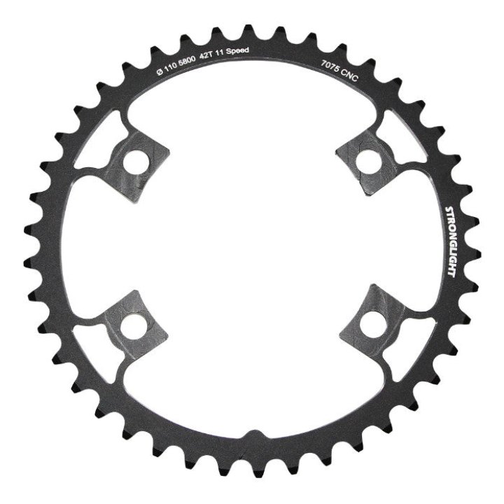 Plateau Route 4 branches Ø 110 Pour Shimano 105 5800 Stronglight 42 dents Intérieur Noir Compatible Ultegra 6800 - Dura-Ace 9000 11V.