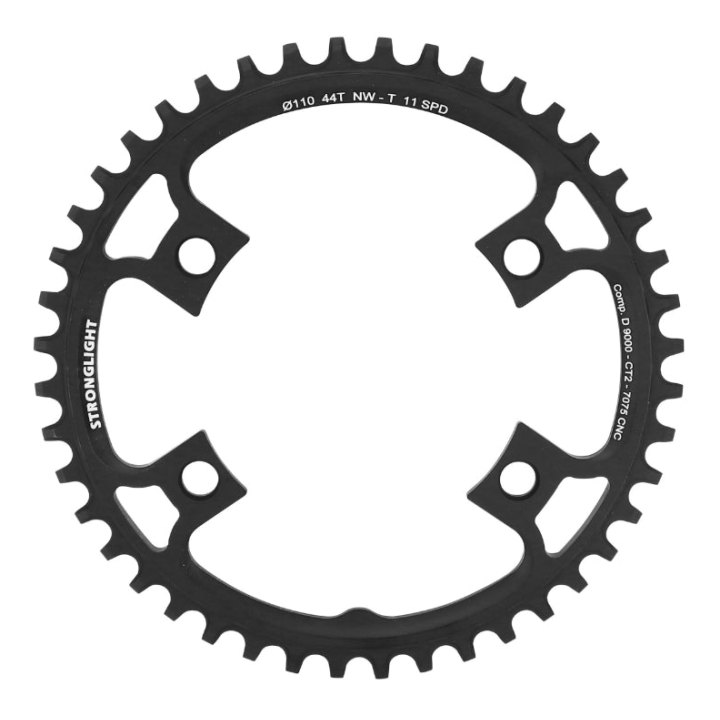 Plateau Gravel 4 branches Ø 110 Pour Shimano Ultegra 6800 Stronglight Ct2 44 dents Mono Noir Compatible Dura-Ace 9000 - 105 5800 11V. Narrow Wide