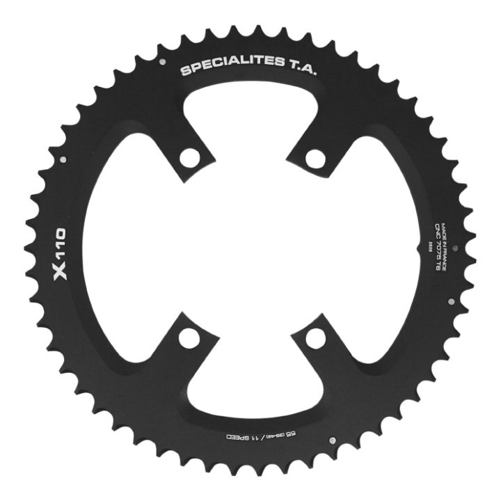 Plateau Route 4 branches Ø 110 Pour Shimano Ultegra R8000 - 6800 Ta X110 55 dents Extérieur Compatible Shimano 105 5800+R7000-Dura Ace 9000+9100 Noir 11V. (Penser A Commander Le Kit Intravis Correspondant)