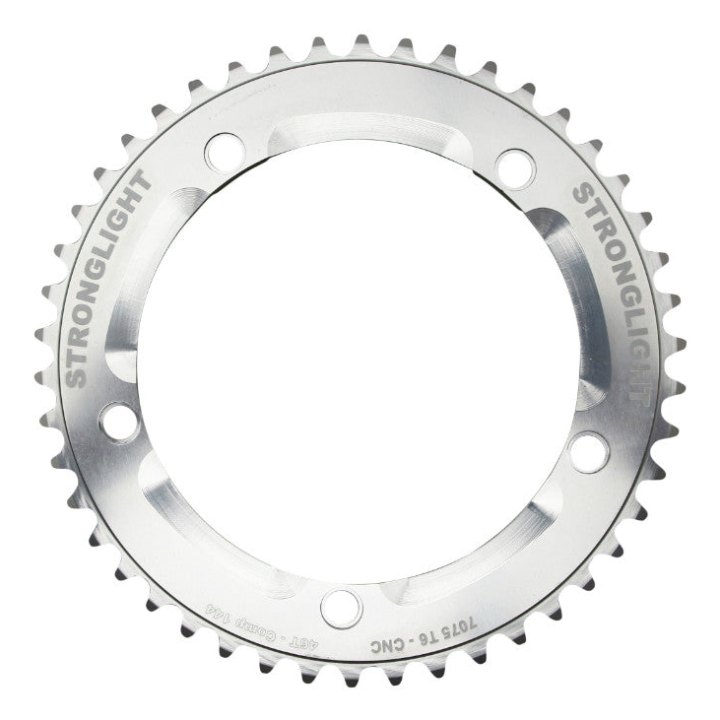 Plateau Piste 5 branches Ø 144 Stronglight 46 dents Argent Alu 7075 Pour Chaîne 3.17 mm (1"1-8)