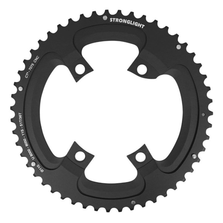 Plateau Route 4 branches Ø 110 Pour Shimano Ultegra R8000 - R8050 Stronglight 51 dents Extérieur Noir Ct2 11V. (Pour Plateau 36 dents)