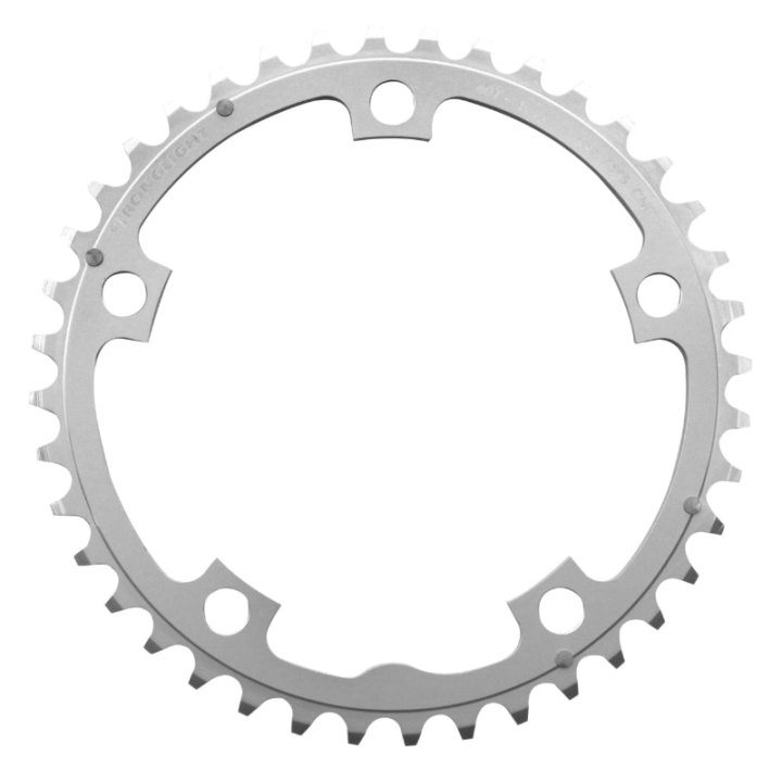 Plateau Route 5 branches Ø 130 Stronglight 40 dents Triple Milieu Argent Alu 7075 Type Shimano 9-10V.