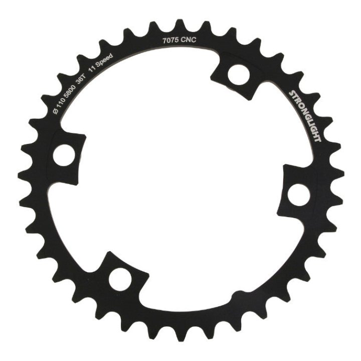 Plateau Route 4 branches Ø 110 Pour Shimano 105 5800 Stronglight 36 dents Intérieur Noir Compatible Ultegra 6800 - Dura-Ace 9000 11V.