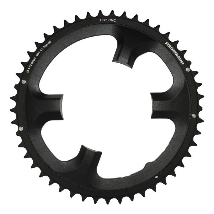 Plateau Route 4 branches Ø 110 Pour Shimano 105 5800 Stronglight 49 dents Extérieur Noir 11V.