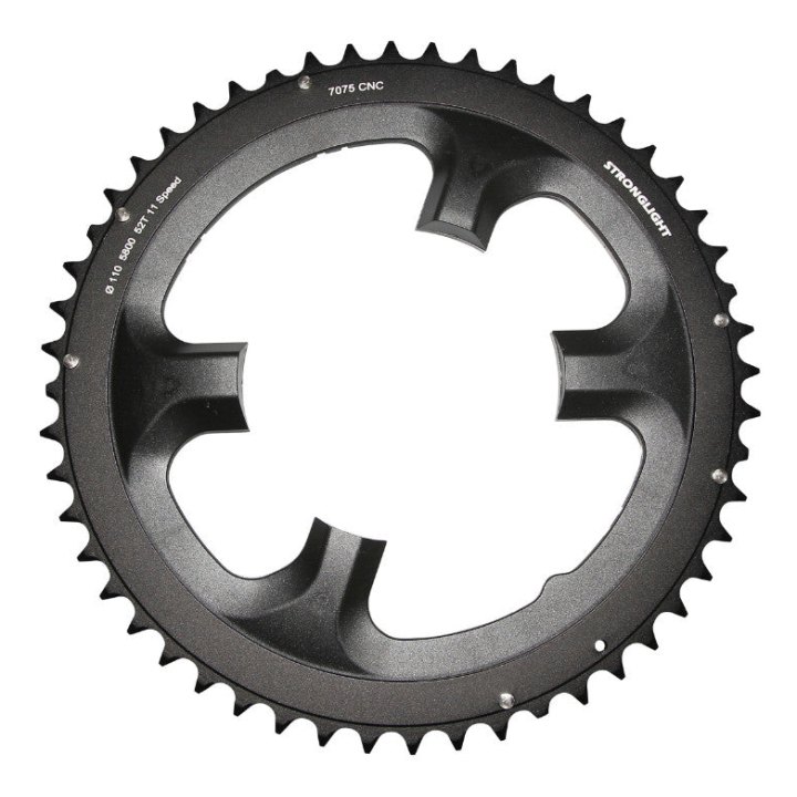 Plateau Route 4 branches Ø 110 Pour Shimano 105 5800 Stronglight 52 dents Extérieur Noir 11V.