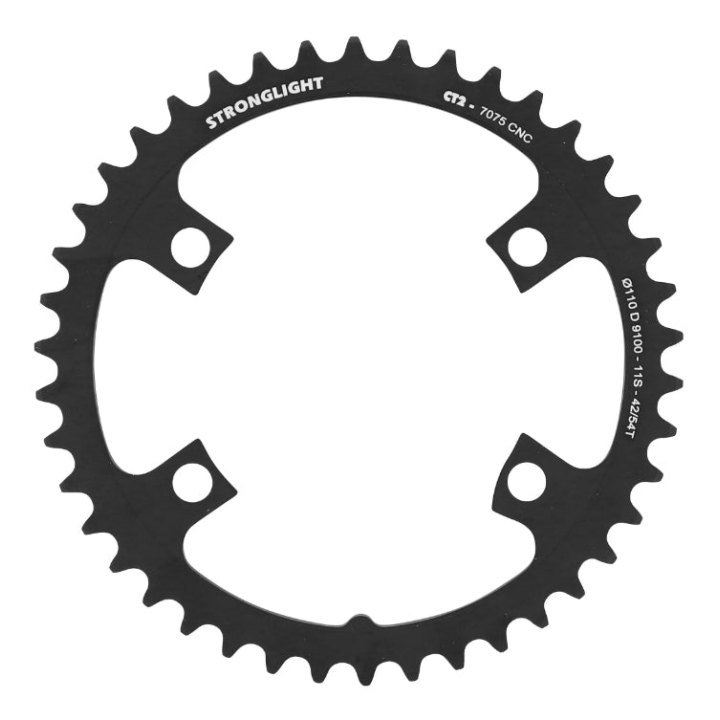 Plateau Route 4 branches Ø 110 Pour Shimano Dura-Ace 9100 Stronglight 42 dents Intérieur Noir Ct2 11V. Pour Extérieur 54 dents
