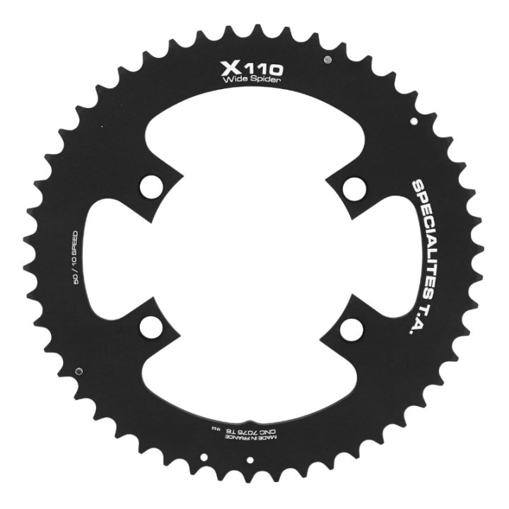 Plateau Route 4 branches Ø 110 Pour Shimano Tiagra 4700 Ta X110 Ws 50 dents Extérieur Compatible Sora 3000-Claris 2000 Noir 9-10V.