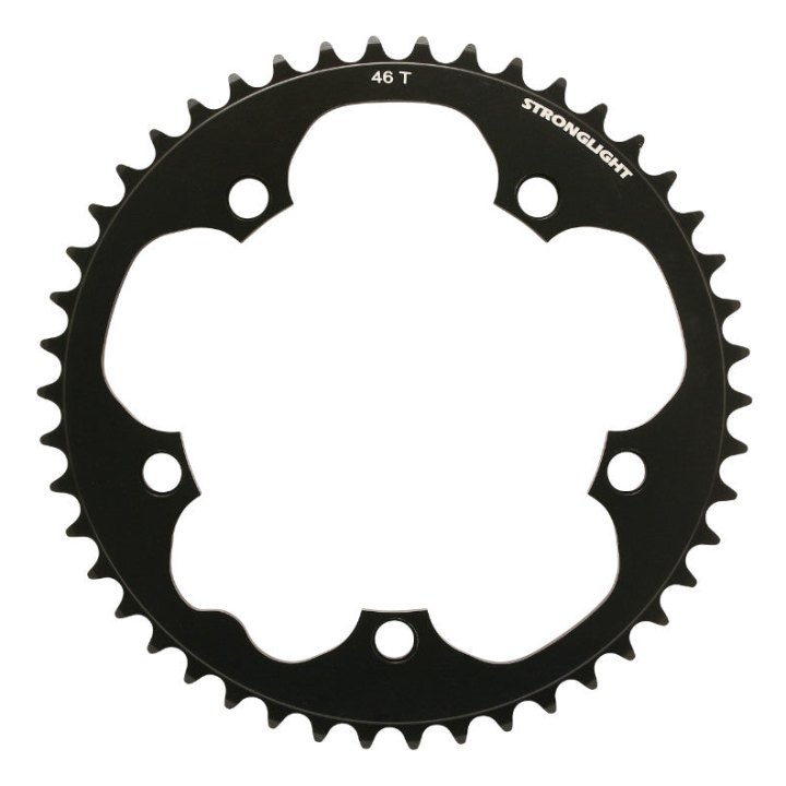 Plateau Route 5 branches Ø 130 Stronglight Dural 46 dents Noir Type Shimano 8-9V.