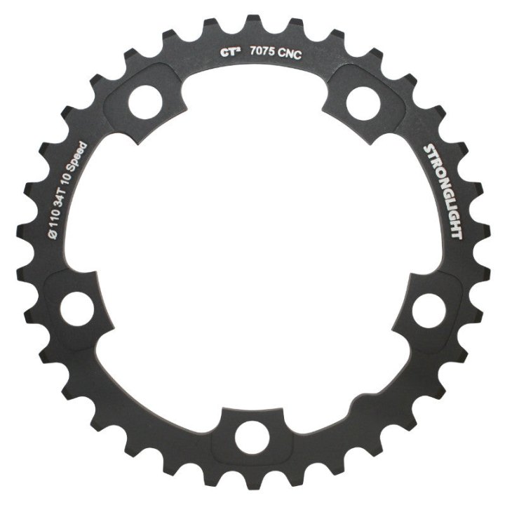Plateau Route 5 branches Ø 110 Pour Shimano Ultegra 6750 Stronglight 34 dents Intérieur Noir Ct2 10V.