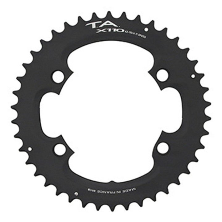 Plateau Route 4 branches Ø 110 Pour Shimano Ultegra R8000 - 6800 Ta X110 49 dents Extérieur Compatible Shimano 105 5800+R7000-Dura Ace 9000+9100 Noir 11V. (Penser A Commander Le Kit Intravis Correspondant)
