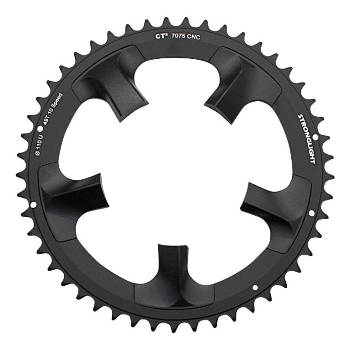 Plateau Route 5 branches Ø 110 Pour Shimano Ultegra 6750 Stronglight 49 dents Extérieur Noir Ct2 10V.