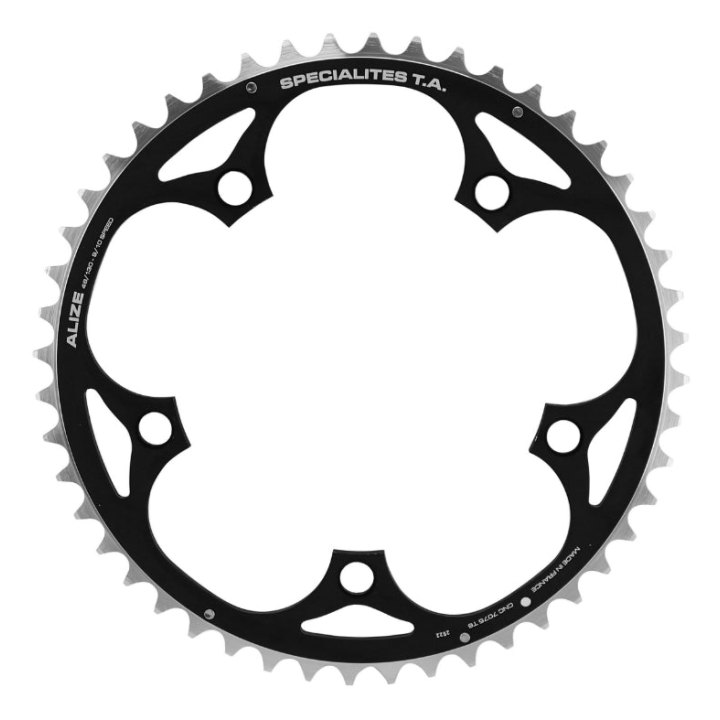 Plateau Route 5 branches Ø 130 Ta Alize 48 dents Extérieur Noir Alu 7075 Type Shimano 8-9-10V.