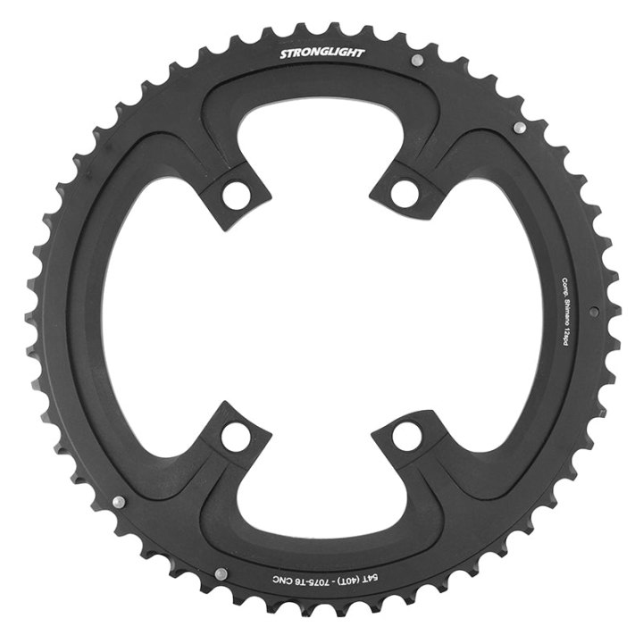 Plateau Route 4 branches Ø 110 Pour Shimano Ultegra R8100- Dura-Ace R9200- 105 R7100 Stronglight Double 54 dents Extérieur Noir Alu 12V. Pour Intérieur 40 dents (Penser A Commander Le Kit Intravis Correspondant)