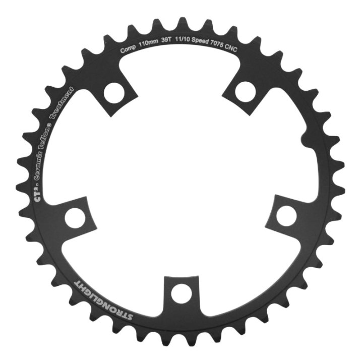 Plateau Route 5 branches Ø 110 Stronglight Ct2 39 dents Intérieur Noir Type Shimano 10-11V.