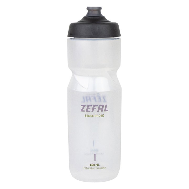 Bidon Zefal Sense Pro 80 Translucide (Gris-Vert) 800Ml (Bouchon Sécurité Anti-Goutte)