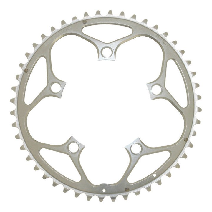 Plateau Route 5 branches Ø 110 Stronglight 48 dents Extérieur Argent Alu 7075 Type Shimano 9-10V.