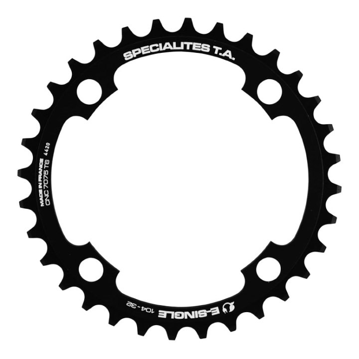 Plateau VAE-E-Bike 4 branches Ø 104 Pour Bosch - Brose - Yamaha - Giant - Shimano E-Steps Ta E-Single 32 dents Mono Noir Alu 7075