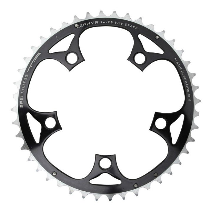 Plateau Route 5 branches Ø 110 Ta Zephyr 44 dents Extérieur Noir Alu 7075 Type Shimano 9-10V.