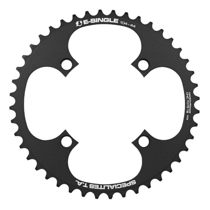 Plateau VAE-E-Bike 4 branches Ø 104 Pour Bosch - Brose - Yamaha - Giant - Shimano E-Steps Ta E-Single 44 dents Mono Noir Alu 7075