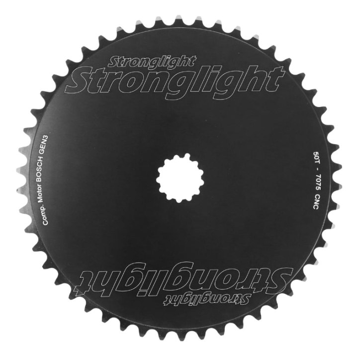 Plateau VAE-E-Bike Direct Mount Pour Bosch Stronglight -3- 50 dents Mono Noir Alu 7075 (3Ème Generation)