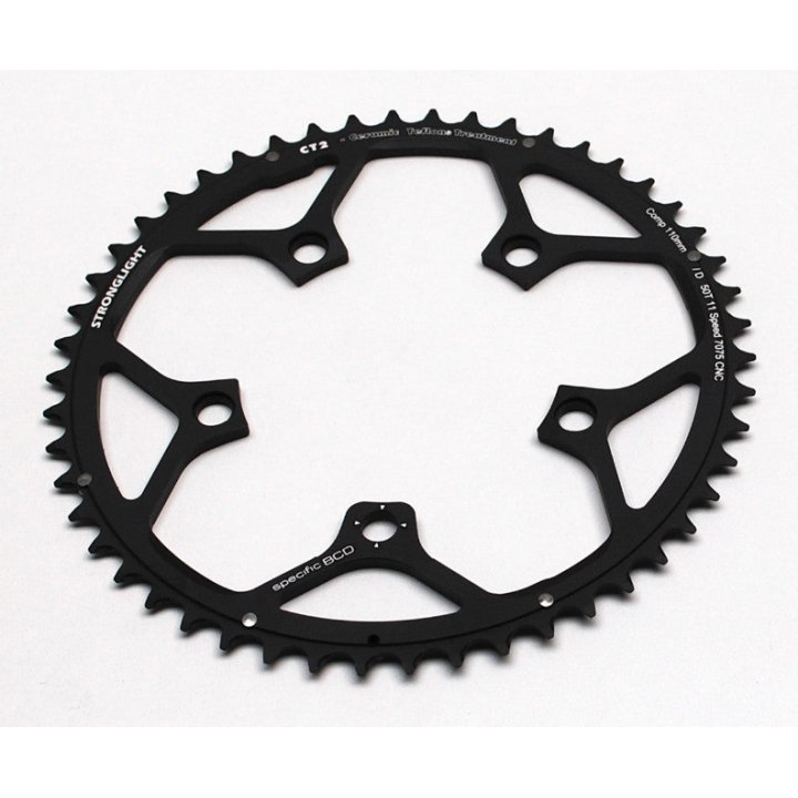 Plateau Route 5 branches Ø 110 Stronglight Ultra Torque 50 dents Extérieur Campagnolo Noir Ct2 Stronglight Record Carbon - Chorus Carbon - Athena Alu 11V.