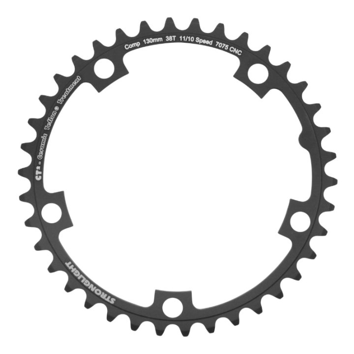 Plateau Route 5 branches Ø 130 Stronglight Ct2 38 dents Intérieur Noir Type Shimano 10-11V.
