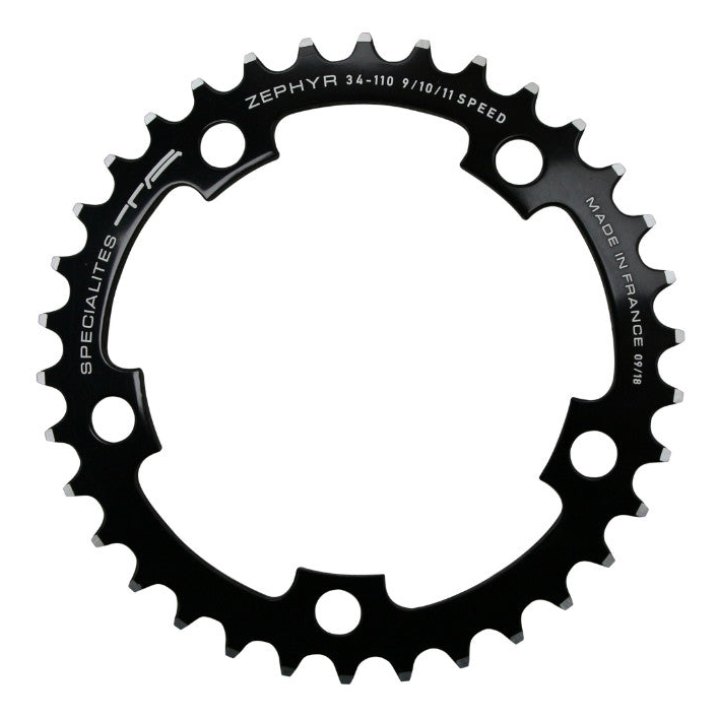 Plateau Route 5 branches Ø 110 Ta Zephyr 34 dents Intérieur Noir Alu 7075 Type Shimano 9-10V.