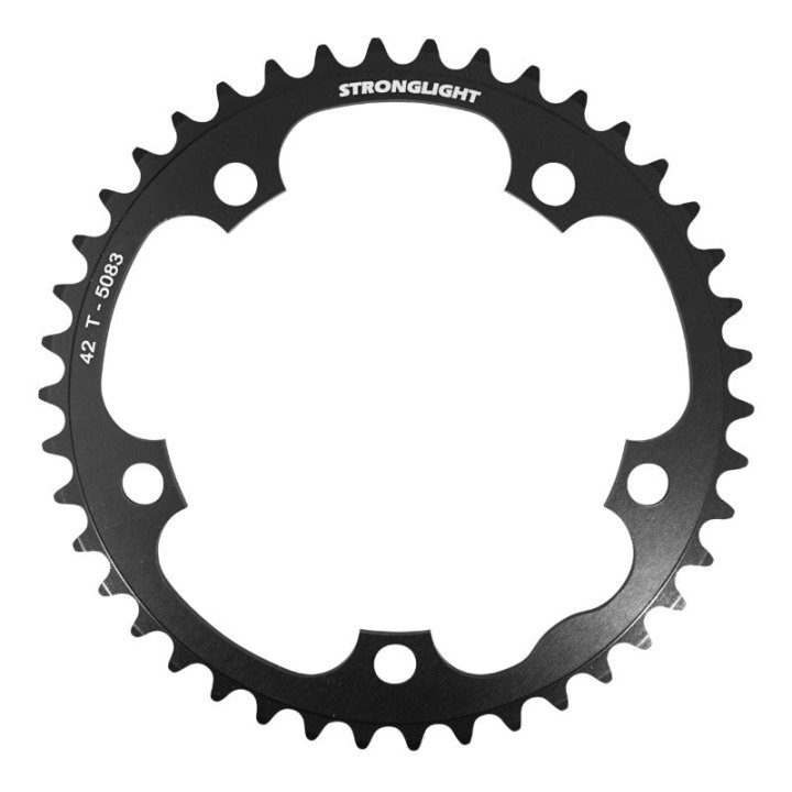 Plateau Route 5 branches Ø 130 Stronglight Dural 42 dents Intérieur Noir Type Shimano 8-9V.