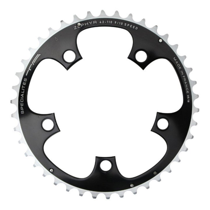 Plateau Route 5 branches Ø 110 Ta Zephyr 40 dents Extérieur Noir Alu 7075 Type Shimano 9-10V.