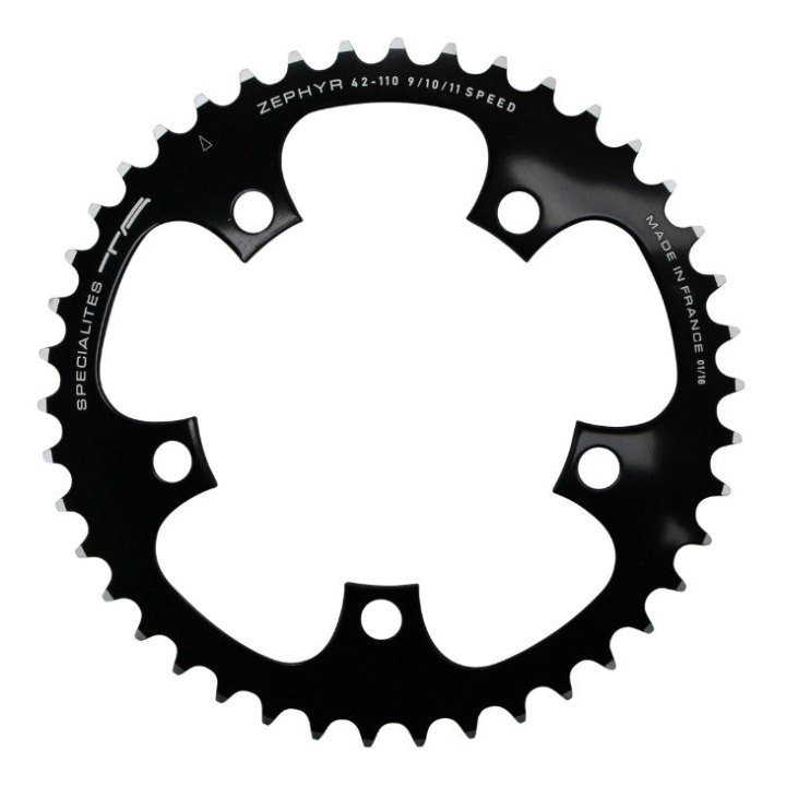 Plateau Route 5 branches Ø 110 Ta Zephyr 42 dents Intérieur Noir Alu 7075 Type Shimano 9-10V.