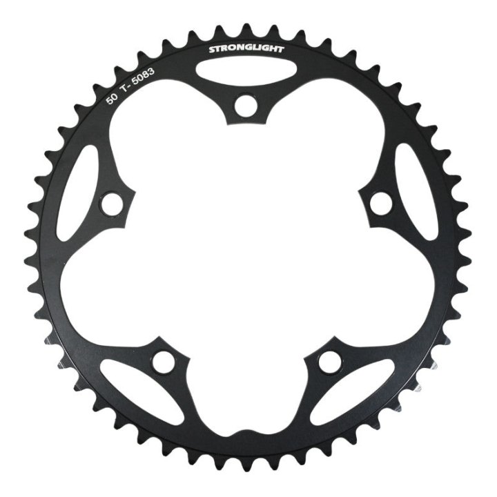 Plateau Route 5 branches Ø 130 Stronglight Dural 50 dents Noir Type Shimano 8-9V.