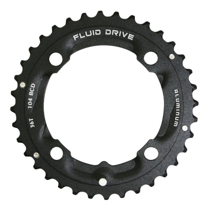 Plateau VTT 4 branches Ø 104 Pour Sunrace 36 dents Triple Milieu-Extérieur Noir Alu Compatible Autres Marques