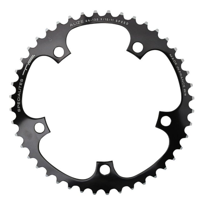 Plateau Route 5 branches Ø 130 Ta Alize 44 dents Intérieur Noir Alu 7075 Type Shimano 8-9-10V.