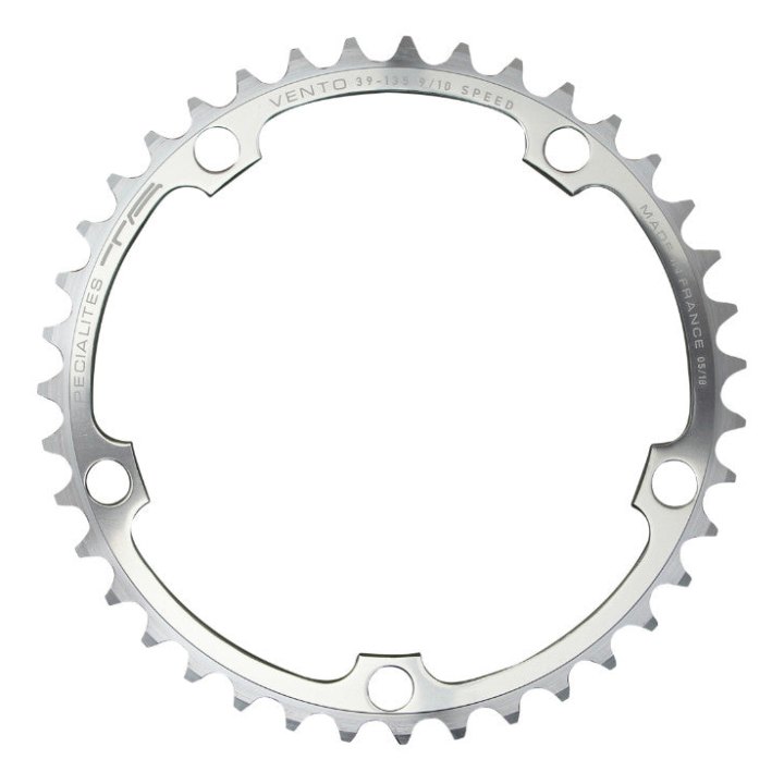 Plateau Route 5 branches Ø 135 Ta Vento 39 dents Intérieur Argent Alu 7075 Type Campagnolo 9-10V.