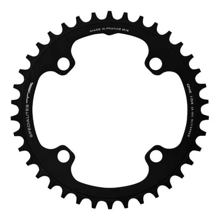 Plateau VTT 4 branches Ø 104 Ta One 36 dents Mono Noir Mat Alu Pour Shimano - Sram - Race Face - Fsa 10-11-12V. Narrow Wide (Compatible Toute Chaîne 12V Sauf Shimano)