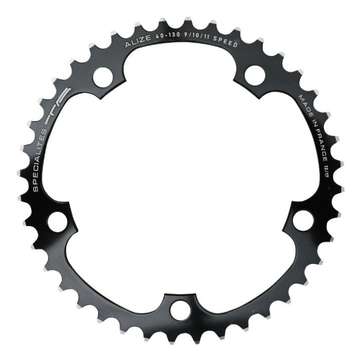 Plateau Route 5 branches Ø 130 Ta Alize 40 dents Intérieur Noir Alu 7075 Type Shimano 8-9-10V.