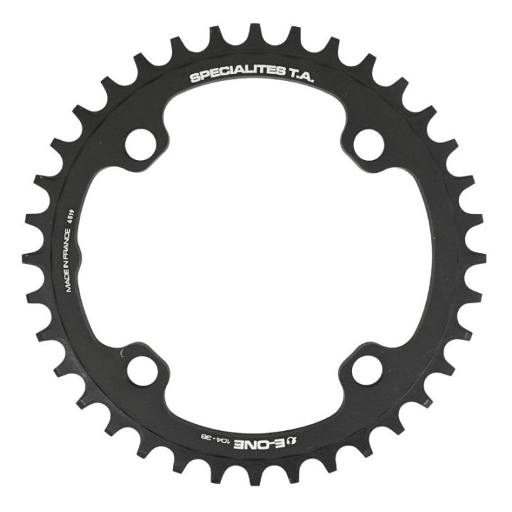 Plateau VAE-E-Bike 4 branches Ø 104 Pour Bosch - Brose - Yamaha - Giant - Shimano E-Steps Ta E-One 36 dents Mono Noir Alu 7075 Narrow Wide