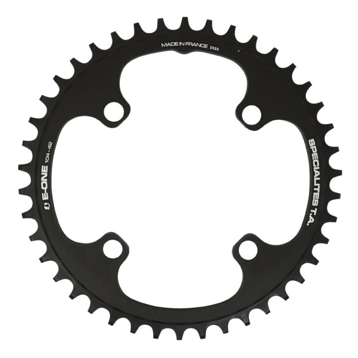 Plateau VAE-E-Bike 4 branches Ø 104 Pour Bosch - Brose - Yamaha - Giant - Shimano E-Steps Ta E-One 42 dents Mono Noir Alu 7075 Narrow Wide
