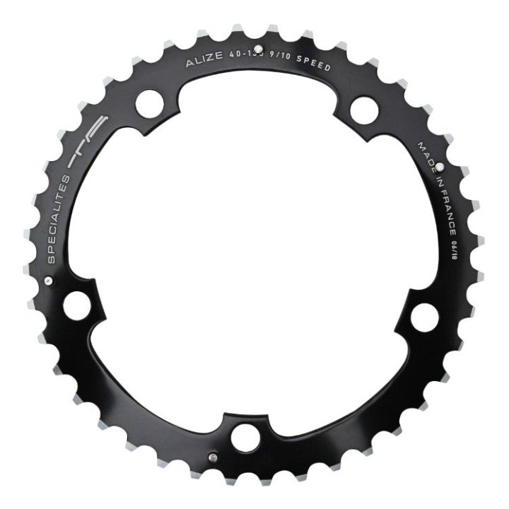 Plateau Route 5 branches Ø 130 Ta Alize Triple 40 dents Milieu Noir Alu 7075 Type Shimano 8-9-10V.