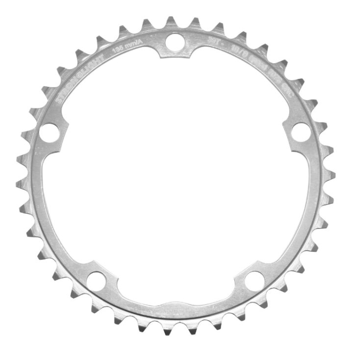 Plateau Route 5 branches Ø 135 Stronglight 39 dents Intérieur Campagnolo Argent Alu 7075 (Axe Carré) 9-10V.