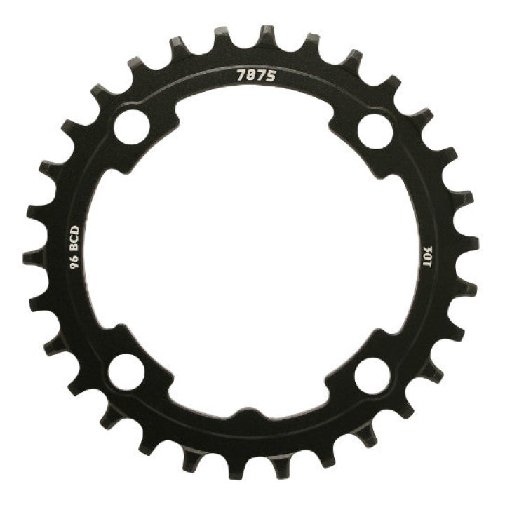 Plateau VTT 4 branches Ø 96 Pour Sunrace 30 dents Mono Mx 12-11-10V. Noir Narrow-Wide Alu Compatible Autres Marques