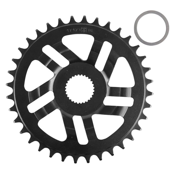 Plateau VAE-E-Bike Direct Mount Pour Bosch Esjot 36 dents Mono Noir Acier (2.38 - 1-2X3-32" - 5.65 1-2X11-128") 4Ème Generation) (Deport 2.5 mm)