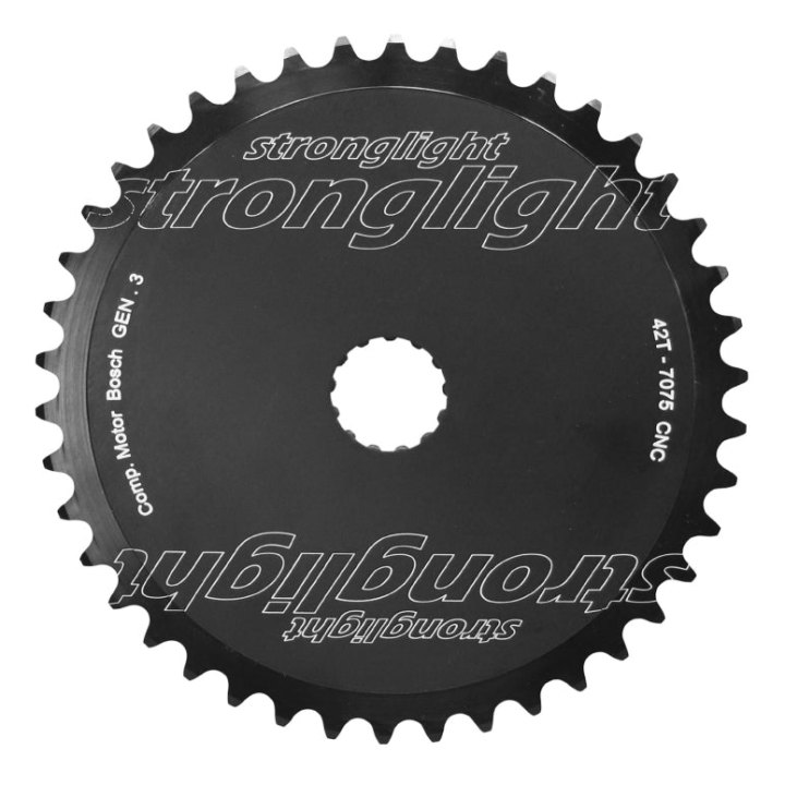 Plateau VAE-E-Bike Direct Mount Pour Bosch Stronglight -3- 42 dents Mono Noir Alu (Plateau Plein 3Ème Generation)