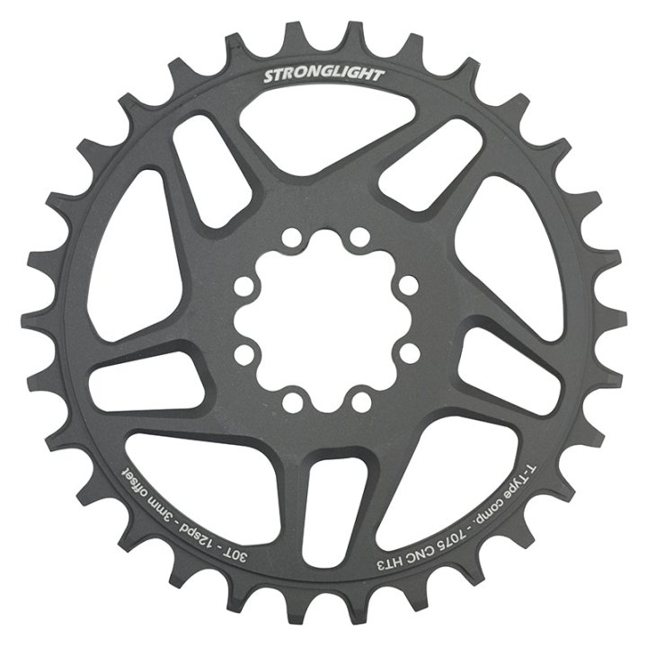 Plateau VTT Direct Mount 8 Trous Pour Sram X01-Xx1 Stronglight Mono Alu Ht3 Noir 30 dents - 12V. Narrow Wide (Deport 3 mm)
