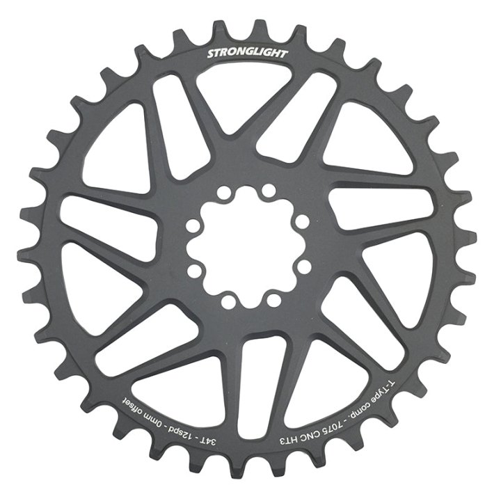 Plateau VTT Direct Mount 8 Trous Pour Sram X01-Xx1 Stronglight Mono Alu Ht3 Noir 34 dents - 12V. Narrow Wide