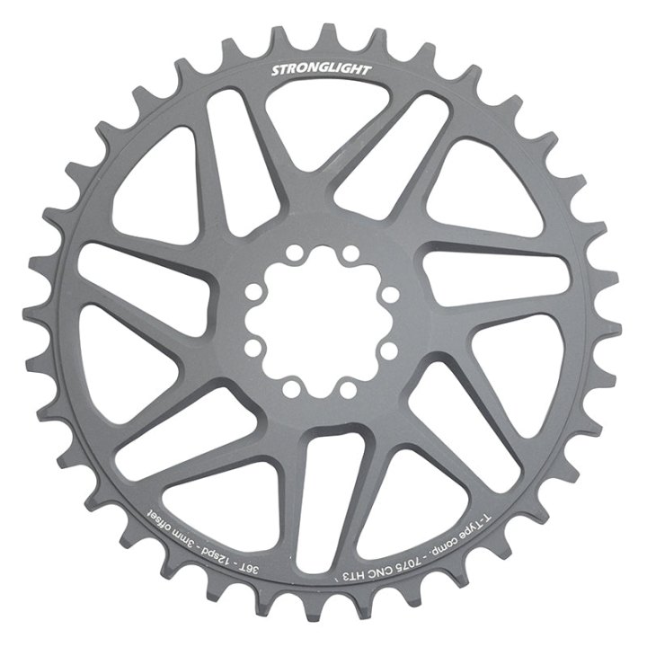 Plateau VTT Direct Mount 8 Trous Pour Sram X01-Xx1 Stronglight Mono Alu Ht3 Noir 36 dents - 12V. Narrow Wide (Deport 3 mm)