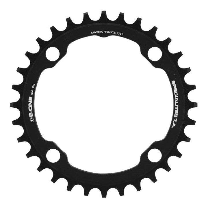 Plateau VAE-E-Bike 4 branches Ø 104 Pour Bosch - Brose - Yamaha - Giant - Shimano E-Steps Ta E-One 32 dents Mono Noir Alu 7075 Narrow Wide